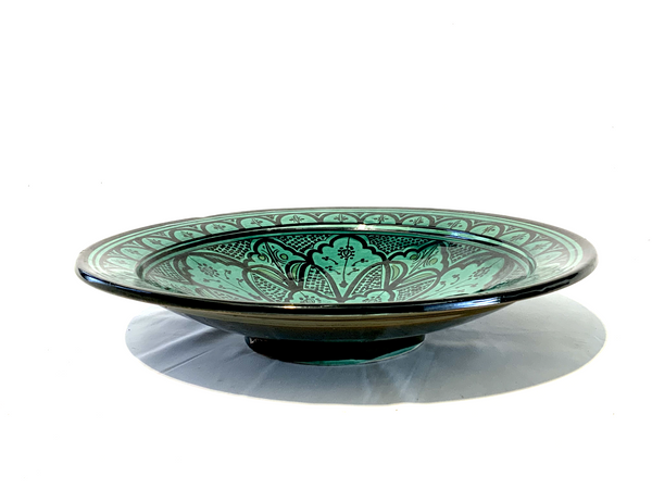Turquoise Black Floral Pattern Bowls